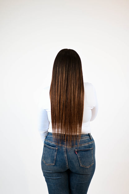 Extension Premium Clip-in Kinky Straight Marron Clair