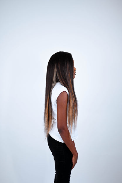 Extension Premium Clip-in Kinky Straight Brun