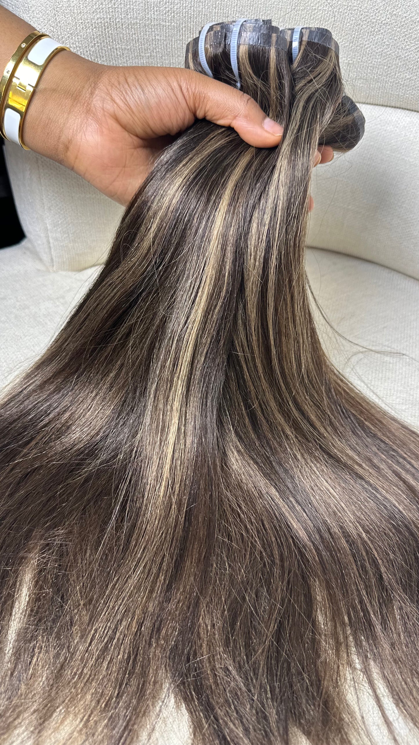 Extension Premium Clip-in Kinky Straight Marron Clair