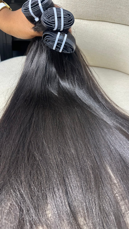 Extension Premium Clip-in Kinky Straight Brun